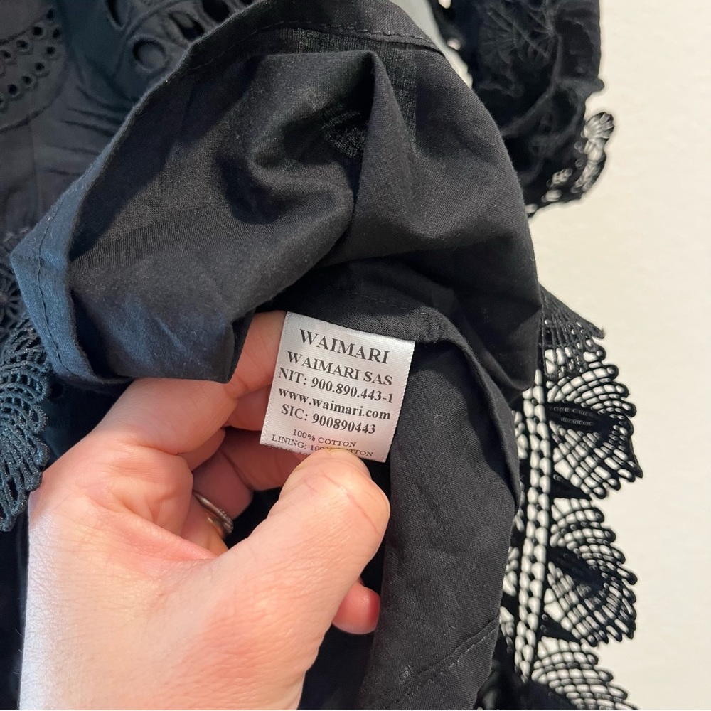 Waimari Amante Black Eyelet Mini Dress - Picture 11 of 13